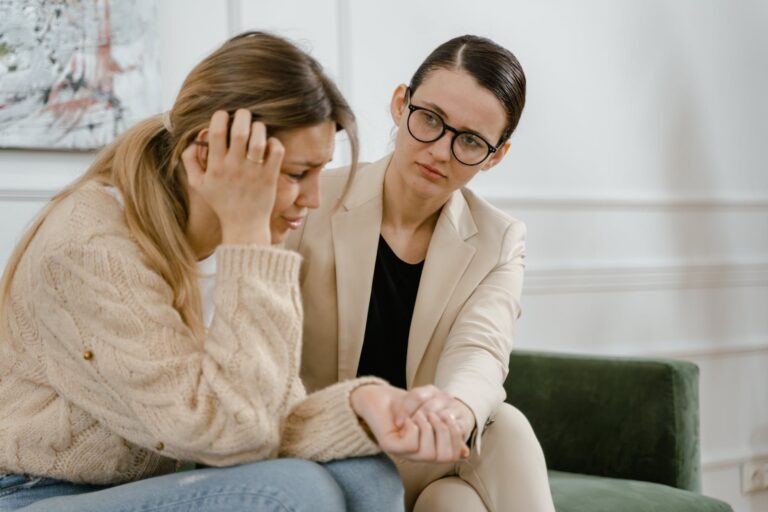 a woman counseling another woman